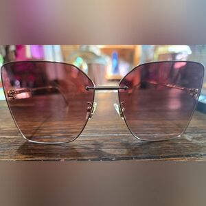 Rimless Pink Gradient Women's Sunglasses